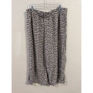 H&M Black and White Cropped Wide-Leg Pants
